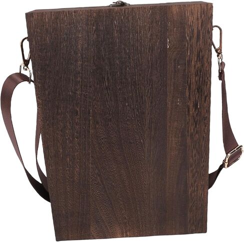 SASKATE Wooden Messenger Box Sketch Box Easel Artist Tool Bag with 2 Retro Clips 5 Elastic Loops 3 Elastic Straps for Writers Designers Architects in Saudi Arabia