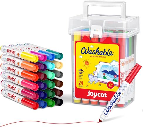 Joycat 48 Count Count Doashers for Kids ، 48 Color Tarmable Warkers with with Carry and Storage ، وعلامات التلوين بشكل كبير للفتيان الفتيات ، لوازم الفصل الدراسي المدرسي in Saudi Arabia