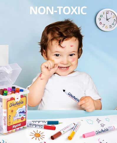 Joycat 48 Count Count Doashers for Kids ، 48 Color Tarmable Warkers with with Carry and Storage ، وعلامات التلوين بشكل كبير للفتيان الفتيات ، لوازم الفصل الدراسي المدرسي in Saudi Arabia