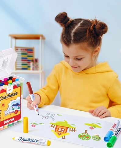 Joycat 48 Count Count Doashers for Kids ، 48 Color Tarmable Warkers with with Carry and Storage ، وعلامات التلوين بشكل كبير للفتيان الفتيات ، لوازم الفصل الدراسي المدرسي in Saudi Arabia
