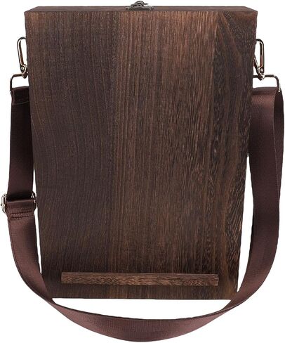 Fockety Portable Artist Tool Bag, Wooden Sketchbox Easel Writers Messenger Wood Box with 2 Retro Clips 5 Elastic Loops 3 Elastic Straps for Writers Designers Architects in Saudi Arabia