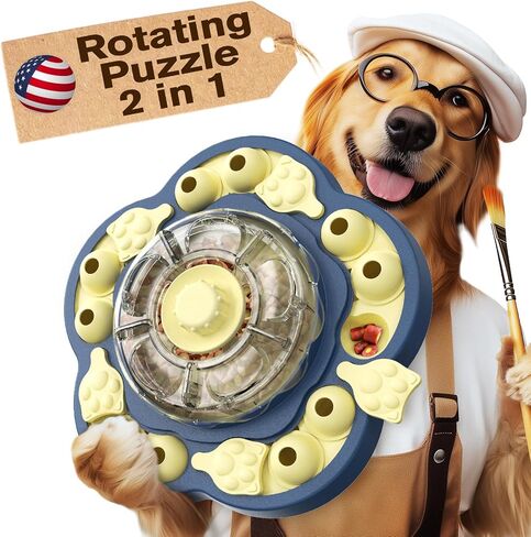 KADTC Dog Puzzle Toy Level 3 in 1 ، لعبة الكلب الغزل ، وموزع التفاعلية والعلاج البطيء للاشتعال الملل والتحفيز الدماغ ، ومناسبة للكلاب الصغيرة/المتوسطة/الكبيرة in Kuwait