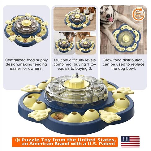 KADTC Dog Puzzle Toy Level 3 in 1 ، لعبة الكلب الغزل ، وموزع التفاعلية والعلاج البطيء للاشتعال الملل والتحفيز الدماغ ، ومناسبة للكلاب الصغيرة/المتوسطة/الكبيرة in Kuwait