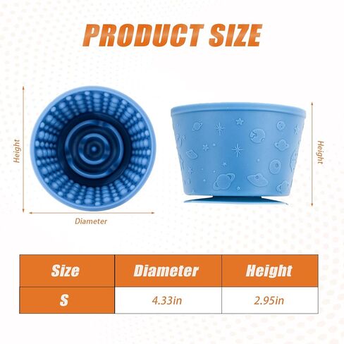 Dog Slow Feeder Bowl, Non-Slip Slow Dog Eating Bowl, Silicone Anti-Choking Treat Dispenser, Easy to Clean & Durable Pet Dish (Small, Dark Blue) in Kuwait