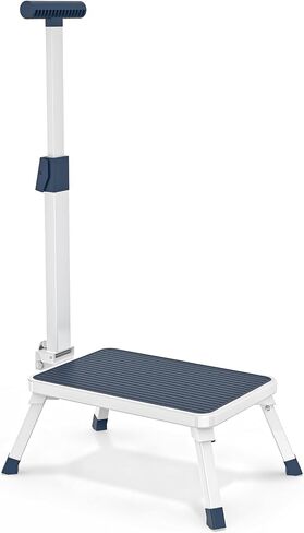 Step Stools with Handle, Stepping Stool for Adults Ederly Seniors Metal Stools with Handrail with Non-Slip Step Platform Metal Stepping Stool in Kitchen, Bathroom, Bedroom, 330 Lbs Capacity in Kuwait