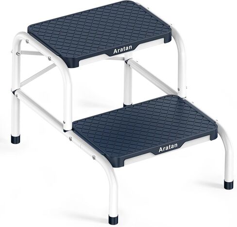 براز خطوة مع مقبض ، البراز المتداخل للبالغين كبار السن كبار السن براز المعادن مع الدرابزين مع منصة خطوة غير انزلاق البراز المعدني في المطبخ ، حمام ، غرفة نوم ، 330 رطل السعة in Kuwait