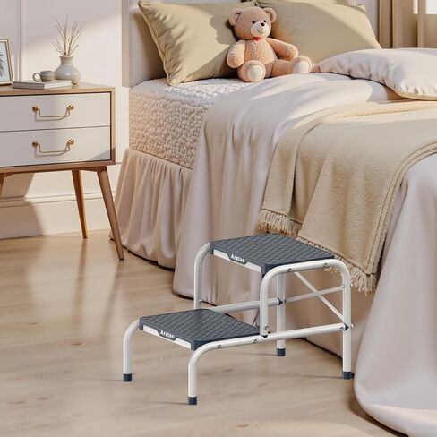 براز خطوة مع مقبض ، البراز المتداخل للبالغين كبار السن كبار السن براز المعادن مع الدرابزين مع منصة خطوة غير انزلاق البراز المعدني في المطبخ ، حمام ، غرفة نوم ، 330 رطل السعة in Kuwait