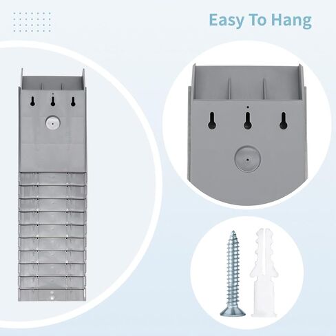 10-Compartment Time Card Rack, Wall-Mount Organizer With Adjustable Frame, Includes Number Labels From 01–10 in Saudi Arabia