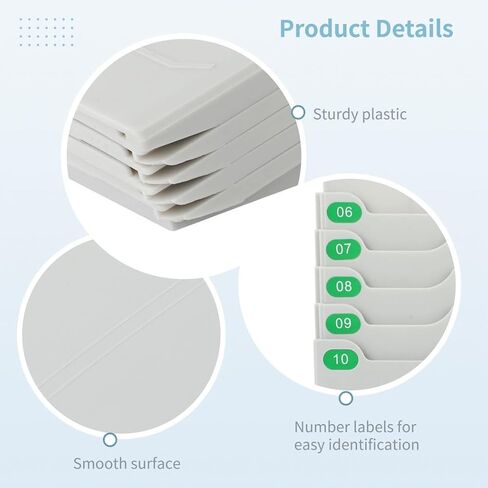 Retractable 10-Slot Time Card Rack with Numbered Labels 01-10, Wall-Mounted Holder for Easy Time Tracking in Saudi Arabia