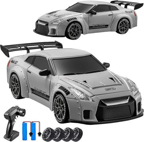 RC Drift Car, 1:24 Scale Remote Control Vehicle with LED Lights,Drifting Tires＆Two Batteries, Racing Sports Toy Idea Gift for Adults Boys Girls and Kids in Saudi Arabia