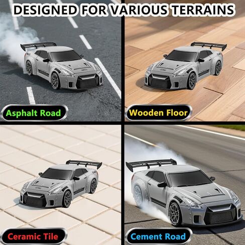 RC Drift Car, 1:24 Scale Remote Control Vehicle with LED Lights,Drifting Tires＆Two Batteries, Racing Sports Toy Idea Gift for Adults Boys Girls and Kids in Saudi Arabia