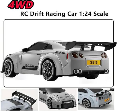 RC Drift Car, 1:24 Scale Remote Control Vehicle with LED Lights,Drifting Tires＆Two Batteries, Racing Sports Toy Idea Gift for Adults Boys Girls and Kids in Saudi Arabia