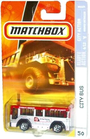 Mattel Matchbox 2007 MBX City Action 1:64 Die Die Cast Metal Car # 50 - City of Everett Transit City Bus in Kuwait