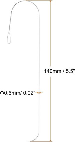 Harfington 2pcs Big Eye Velling Pin 5.5 بوصة من الفولاذ المقاوم للصدأ المقاوم للصدأ ، إبرة خياطة تطريز مع مقبض in Kuwait