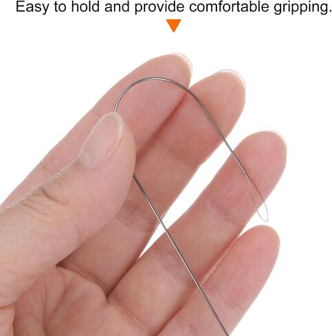 Harfington 2pcs Big Eye Velling Pin 5.5 بوصة من الفولاذ المقاوم للصدأ المقاوم للصدأ ، إبرة خياطة تطريز مع مقبض in Kuwait