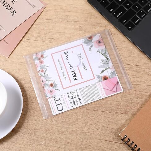 60 Pack Small Plastic Envelopes Hook Loop Closure Receipt Storage Holder 5.5 x 7.5 inchces in Saudi Arabia