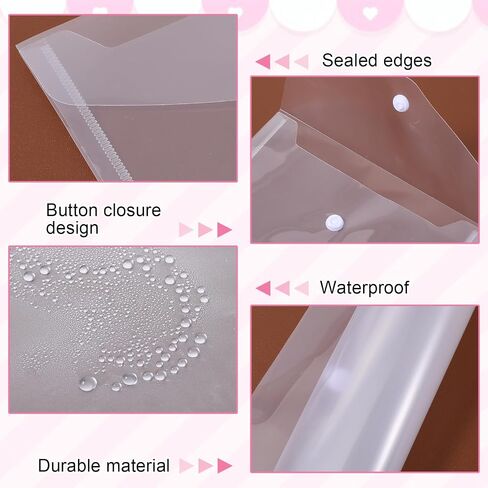 40 Pack Reusable Stamp and Die Storage Pockets 7 x 9.4 Inches Clear Plastic Envelopes Photo Storage Folders Waterproof Sticker Organizer for Scrapbooking Paper Card Craft Photos Receipts Organizer in Saudi Arabia