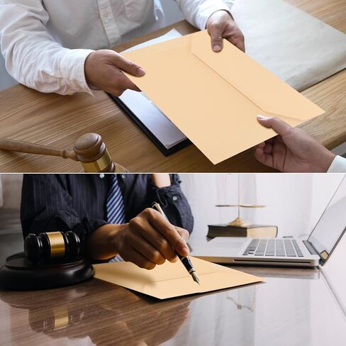 100 حزمة قانوني مقاس ملف 10 "× 15" مجلد المستندات ثقيلة الوزن مانيلا 143 رطل السترات المرفقة غير المنقوشة للمكتب البريدي للموظف ، بيج ، بيج in Kuwait