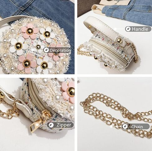 لطيفة طفل صغير فتيات صغيرات جولة كروس مع نظارة شمسية لؤلؤة وزراعة الأميرة على غرار حقيبة يد مع حزمة مربع الهدايا in Kuwait