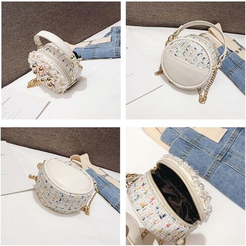 لطيفة طفل صغير فتيات صغيرات جولة كروس مع نظارة شمسية لؤلؤة وزراعة الأميرة على غرار حقيبة يد مع حزمة مربع الهدايا in Kuwait