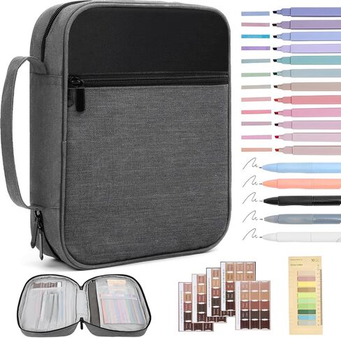 Bible Cover Bible Case for Men Canvas Carrying Cases Book Protector Case Bible Bag with Durable Handle Study Supplies Accessories Christian Gifts (Brown+Black, Large) in Saudi Arabia