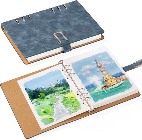 Prudiut 30 Sheets Watercolor Sketchbook, 140 lb/300 GSM Watercolor Journal Cold Press Watercolor Paper Watercolor Notebook for Painting, Drawing, Mixed Media(9.1x6.3 in) in Saudi Arabia