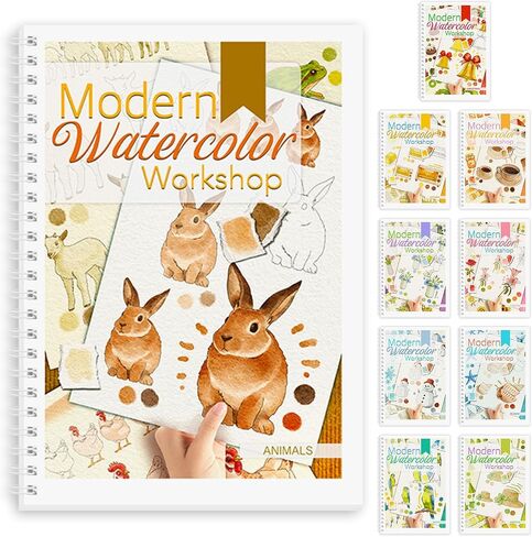 Watercolor Workbook, Watercolor Workbook Paint Book Beginner Friendly, 12 Different Patterns Stress-Relieving Art Crafts for Creative Exploration Gift for Women Adults Teens (Autumn, 1) in Saudi Arabia