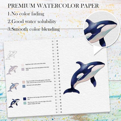 Watercolor Workbook, Watercolor Workbook Paint Book Beginner Friendly, 12 Different Patterns Stress-Relieving Art Crafts for Creative Exploration Gift for Women Adults Teens (Autumn, 1) in Saudi Arabia