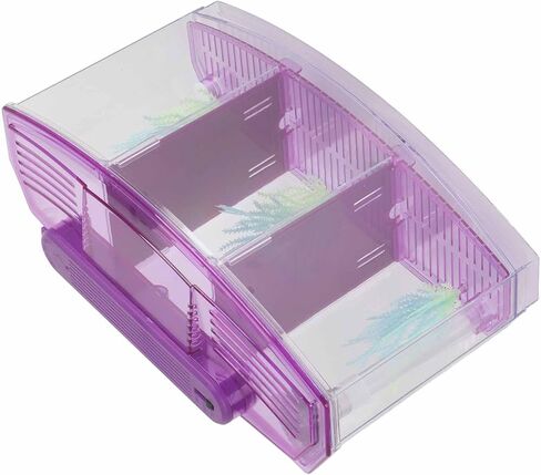 2 Betta Fish Tank with Divider, Aquarium Fish LED Acrylic Three Divisions Breeding Isolation Box for Small Fishes Aquarium Fish () in Saudi Arabia
