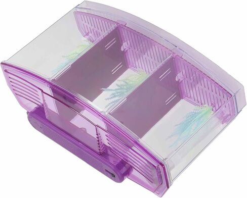 2 Betta Fish Tank with Divider, Aquarium Fish LED Acrylic Three Divisions Breeding Isolation Box for Small Fishes Aquarium Fish () in Saudi Arabia