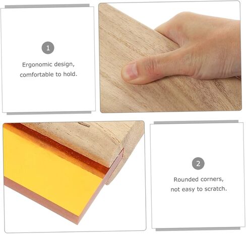 1 مجموعة من مكشطة الحبر الخشبية لطباعة الشاشة الممسحة المطاطية لتطبيقات الرسوم والمنسوجات لوازم الطباعة in Kuwait