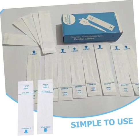 أغطية مقياس حرارة 100pcs لاستخدام واقيات مسبار واحدة لقياس دقيق سهل الاستخدام وللحيوانات الأليفة الورقية in Kuwait