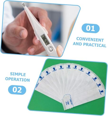 Gatuida 100pcs Thermometer for Accurate Temperature Reading Safe Paper Material User Friendly Design for Pets Convenient One Use for Cats and Rabbits in Saudi Arabia