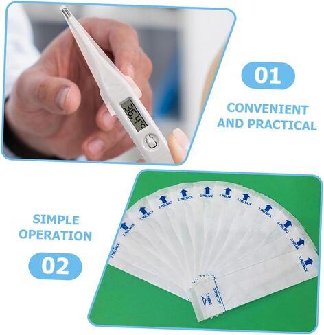 PartyKindom 100Pcs Thermometer Covers for Accurate Temperature Monitoring Paper Sleeves for Pets Easy to Use Digital Thermometer Protective Covers in Saudi Arabia