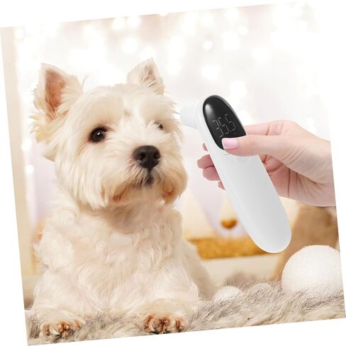 لوكسشيني قابلة لإعادة الشحن مقياس حرارة للحيوانات الأليفة غير القابلة للاتصال للكلاب والقطط قياس درجة حرارة الأذن الدقيقة مع شاشة LED دائمة خفيفة الوزن البلاستي in Kuwait