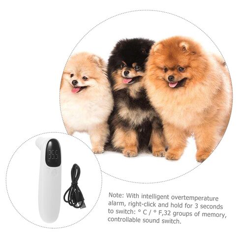 لوكسشيني قابلة لإعادة الشحن مقياس حرارة للحيوانات الأليفة غير القابلة للاتصال للكلاب والقطط قياس درجة حرارة الأذن الدقيقة مع شاشة LED دائمة خفيفة الوزن البلاستي in Kuwait
