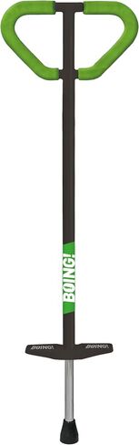 Geospace Jumparoo Boing! 'PRO' Medium Pogo Stick for Kids - Supports 60-100lbs –Outdoor Toy for Boys and Girls– Active Play for Balance, Coordination, Exercise & Fitness (Black with Green wrap) in Kuwait