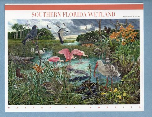 SOUTHERN FLORIDA WETLAND SHEET OF TEN 39 CENT STAMPS - Scott 4099 in Saudi Arabia