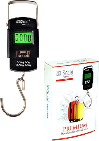 Handy 50kg x 10g Digital Portable Hanging Weighing Scale with Stainless Steel Hook for Luggage, Cylinder, Fishing, and Multipurpose Industrial Weighing Use in Saudi Arabia