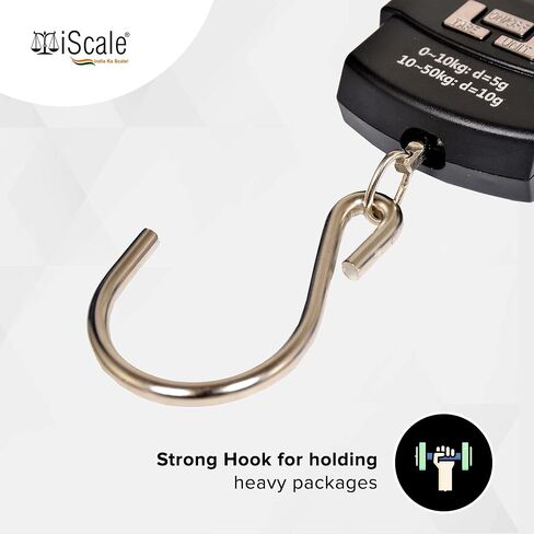 Handy 50kg x 10g Digital Portable Hanging Weighing Scale with Stainless Steel Hook for Luggage, Cylinder, Fishing, and Multipurpose Industrial Weighing Use in Saudi Arabia
