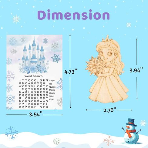VENUSFIT Frozen Party Favors for Kids – 12 PCS DIY Winter Wooden Painting Crafts with Bubble Wands - Frozen Birthday Party Supplies, Decorations, Goodie Bag Fillers for Girls & Toddlers in Saudi Arabia