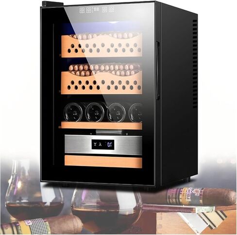 Cigar Humidor, Cigar Humidor Cabinet for 200 to 300 Cigars with Hygrometer, Spanish Cedar Lining, Magnetic Door, Large Capacity Partition(B) in Saudi Arabia