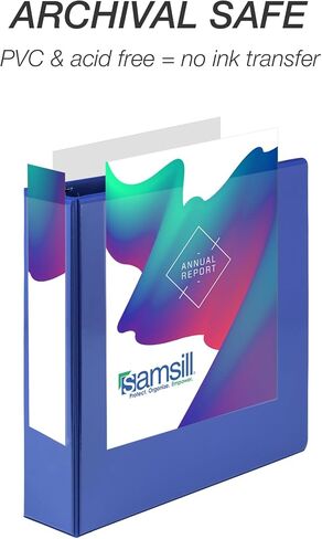 Samsill 2 بوصة 3 رنين ، مصنوعة في الولايات المتحدة الأمريكية ، حلقة جولة الاقتصاد ، غطاء عرض واضح ، 425 ورقة السعة - للمدرسة ، المنزل ، المكتب - الأزرق ، 12 حزمة in Saudi Arabia