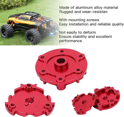 Aluminum Alloy Housing Cush Drive RC Car Spare Part Durable Lightweight CNC Precision Machined for XMAXX 8S 1/5 EREVO 2.0 VXL 1/10 RC Red 23g 2 Parts in Saudi Arabia