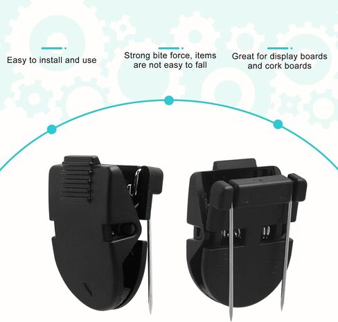 40pcs Cubicle Clips, Plastic Cubicle Clips for Fabric Panel Wall Hooks Panel Push Pin Picture Hangers for Hanging Photos Frame Office Notes Memos Messages Documents (Black) in Saudi Arabia