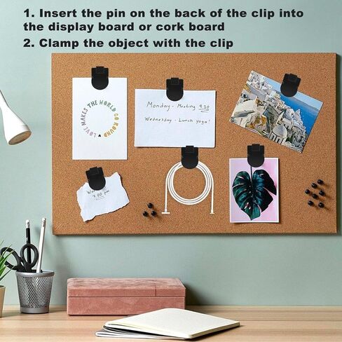 40pcs Cubicle Clips, Plastic Cubicle Clips for Fabric Panel Wall Hooks Panel Push Pin Picture Hangers for Hanging Photos Frame Office Notes Memos Messages Documents (Black) in Saudi Arabia