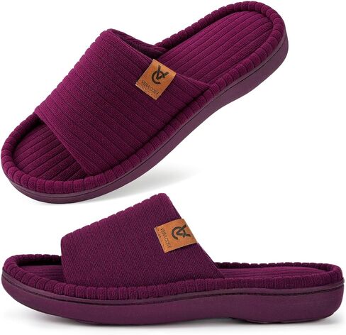 VeraCosy Ladies Open Toe Slippers Terry Cloth Slip on Women's House Shoes in Saudi Arabia