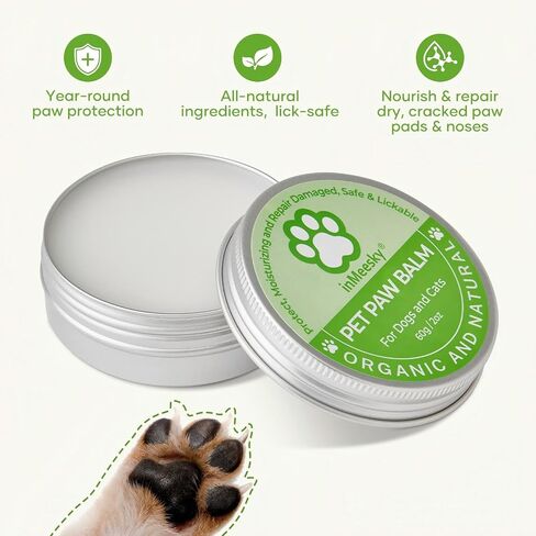 Lick-Safe Dog Paw Balm & Nose Balm with Organic Coconut Oil | Fast-Acting Nourishing Repair for Dry, Cracked Paws - Proven Relief | Vet-Recommended | Hot Pavement & Winter Protection (2.0oz) in Saudi Arabia