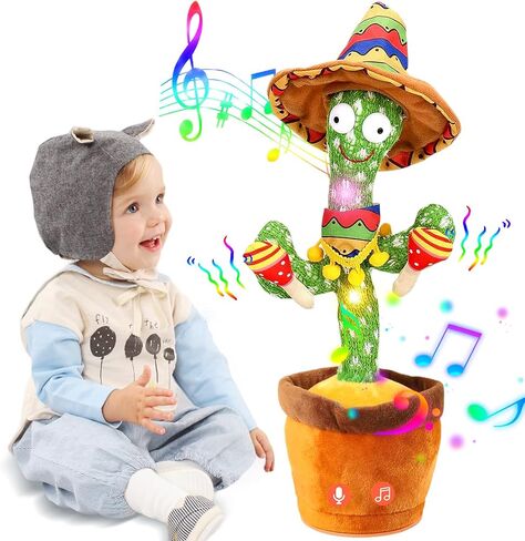 رقص Talking Cactus Crasticing Tuy ، الحديث تكرار غناء Sunny Cactus Toy 120 PCS Songs for Baby 15s سجل رقصك. in Kuwait