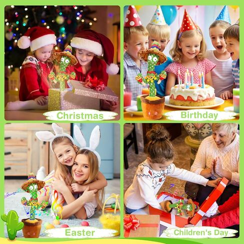 رقص Talking Cactus Crasticing Tuy ، الحديث تكرار غناء Sunny Cactus Toy 120 PCS Songs for Baby 15s سجل رقصك. in Kuwait